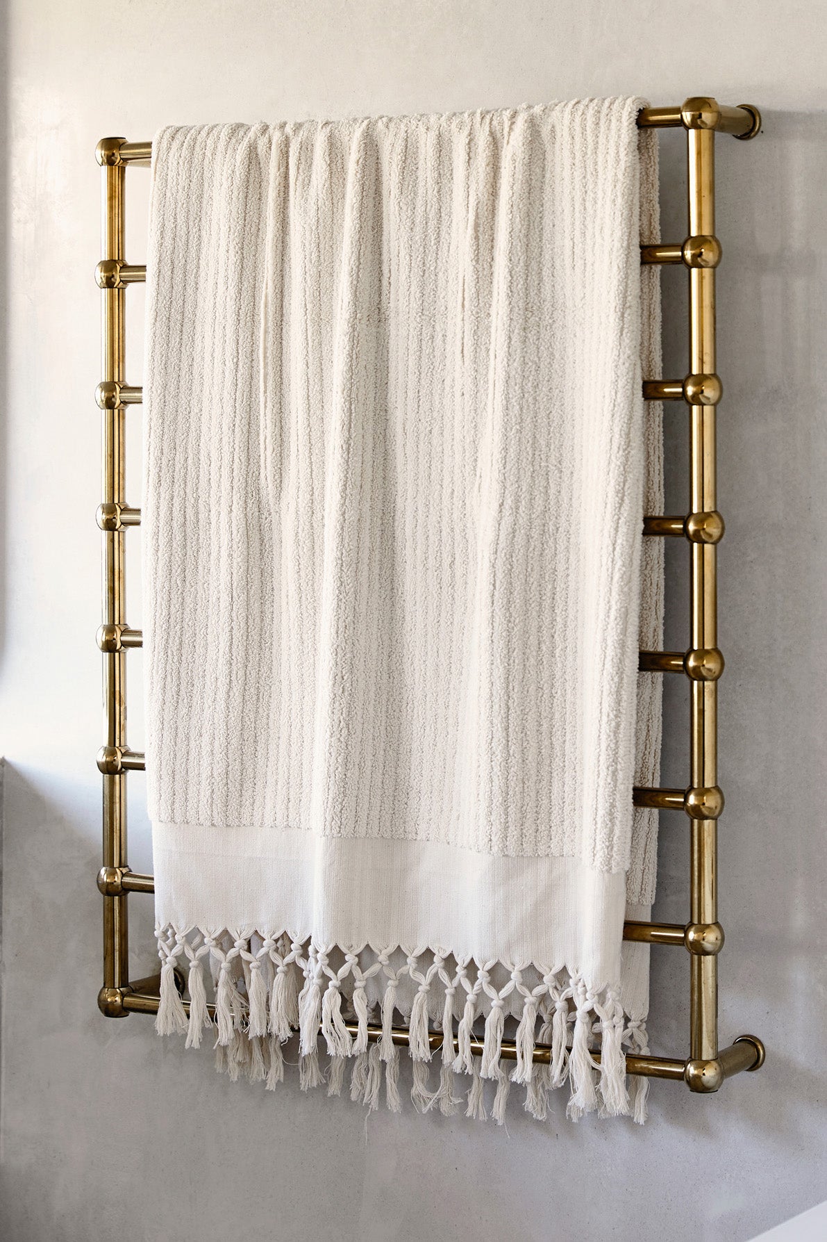 Ecru Stripe Bath Towel - Standard