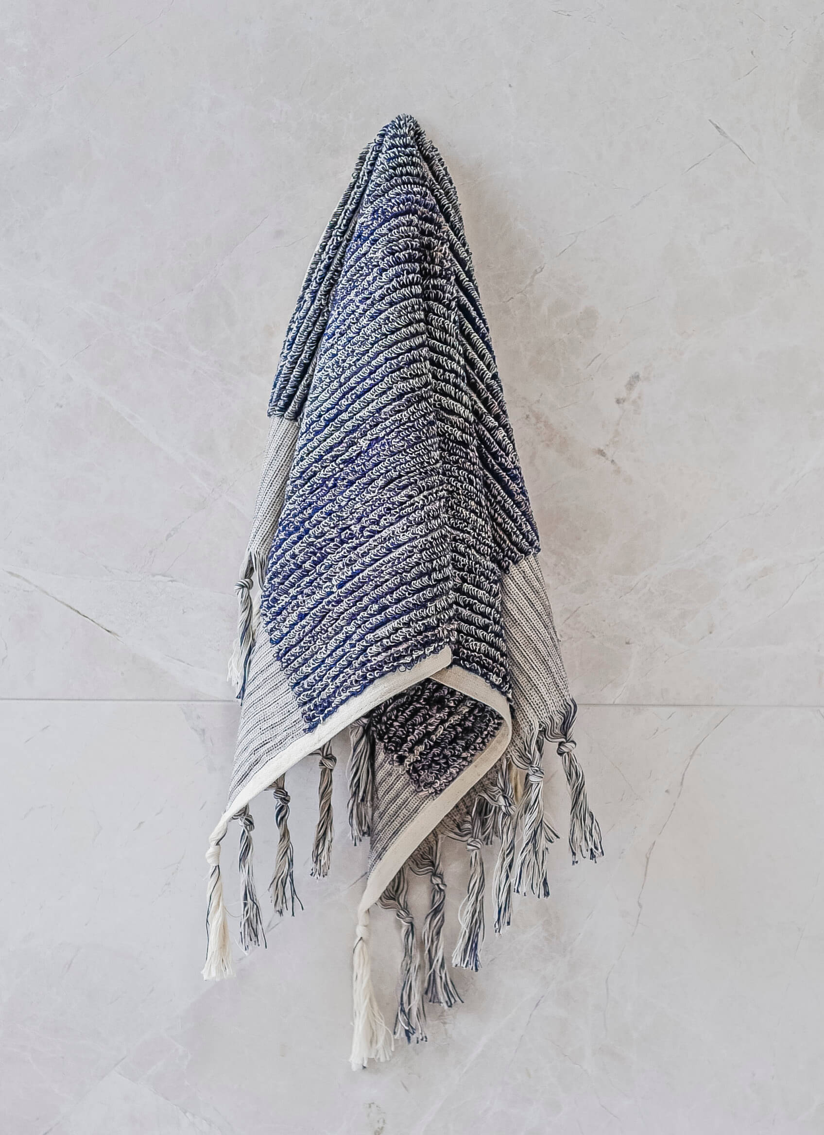 Navy & Cream Hand Towel