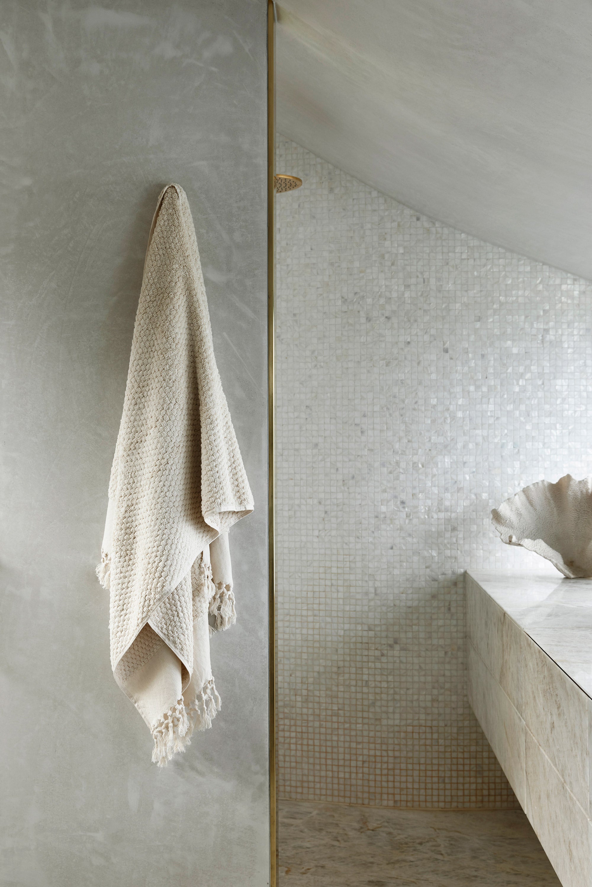 Ecru Dot Bath Towel - Standard PREORDER