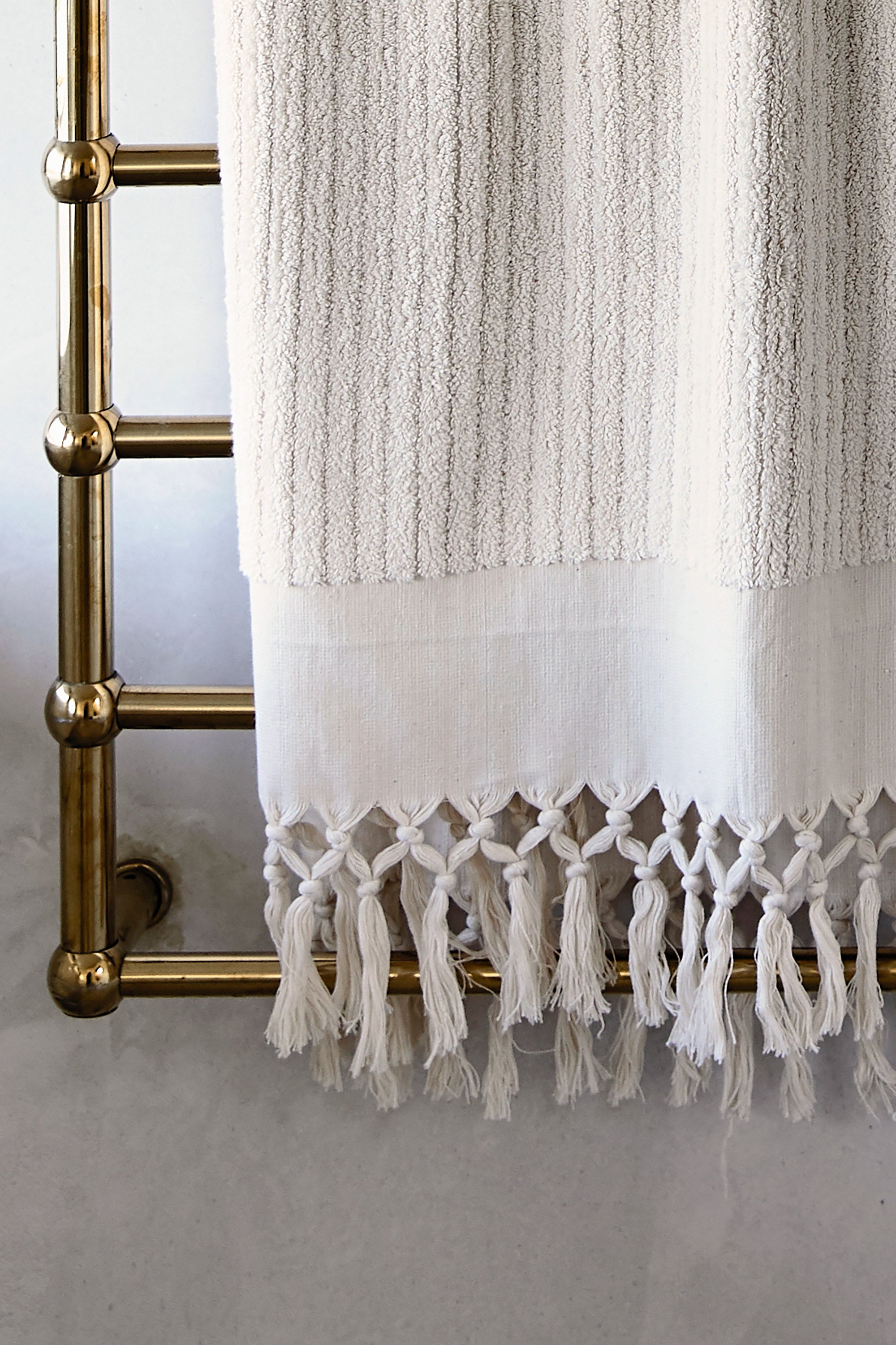 Ecru Stripe Bath Towel - Standard