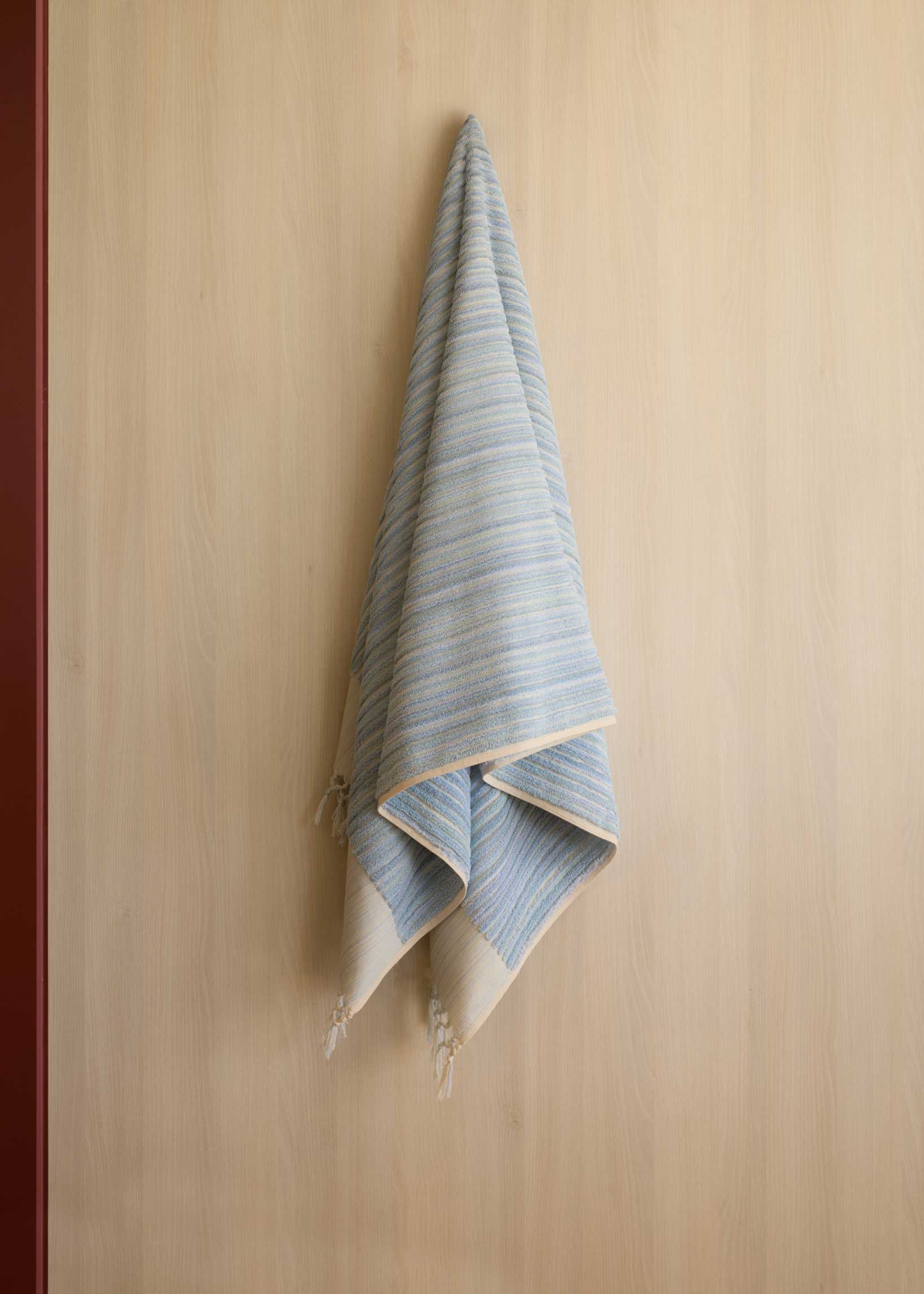 Azure-Mist Wide Stripe Bath Towel - Standard