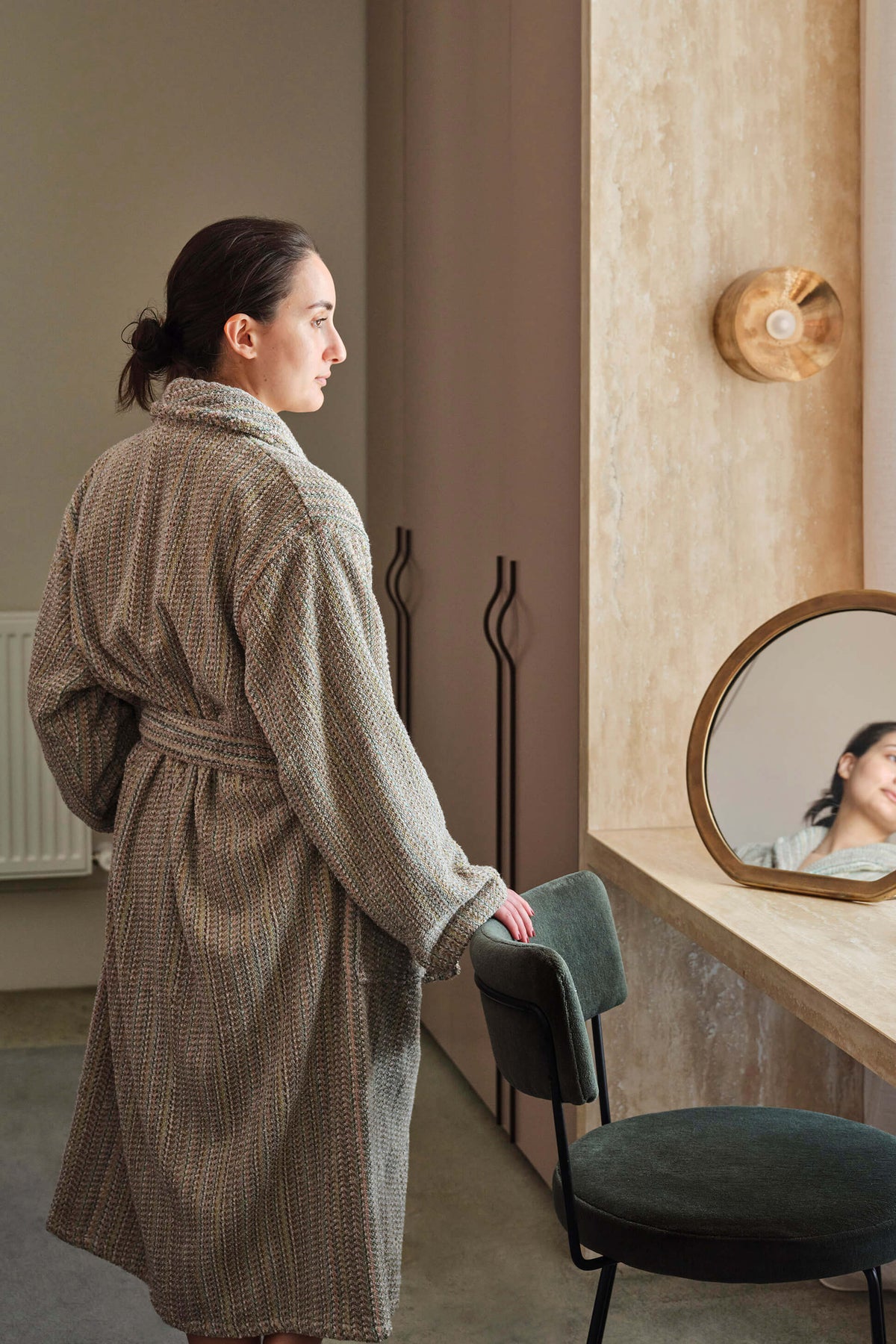 Loom Sea Stone Green Bath Robe - Organic Cotton