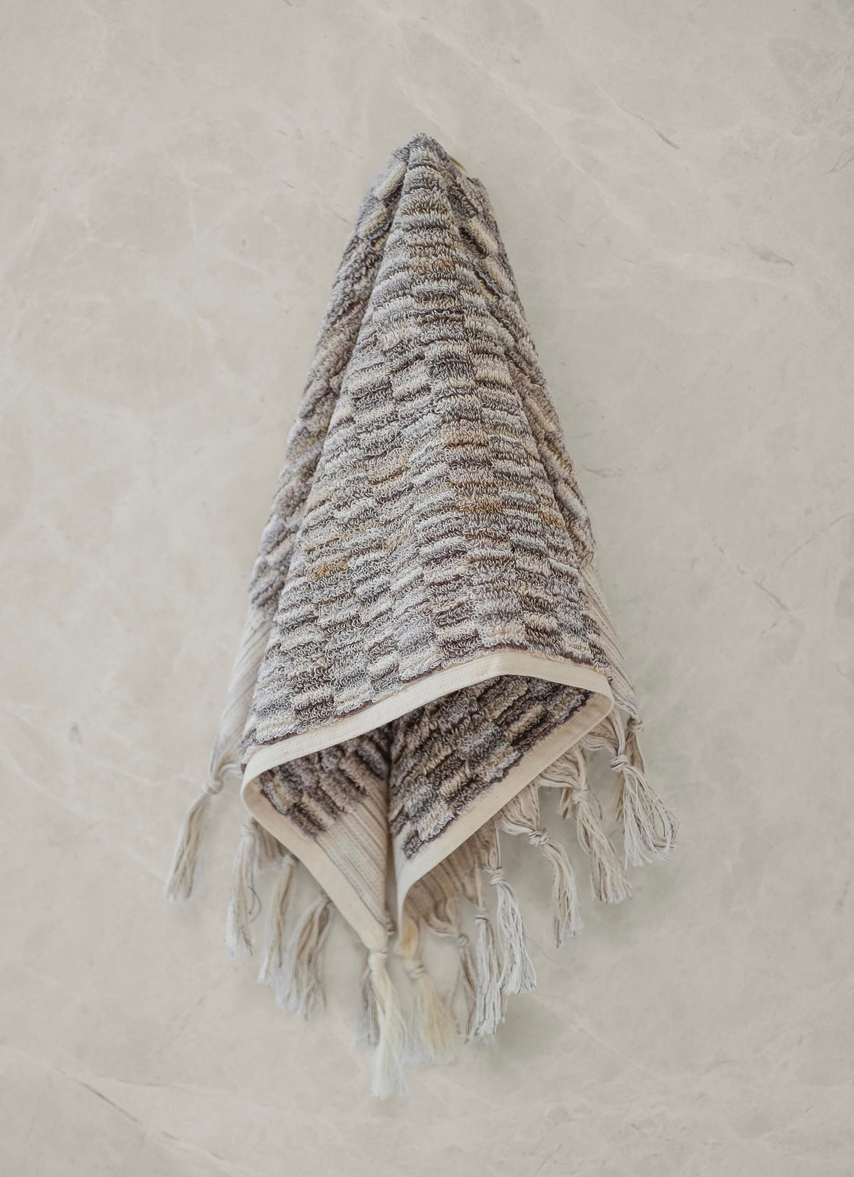 Neutral Check Hand Towel