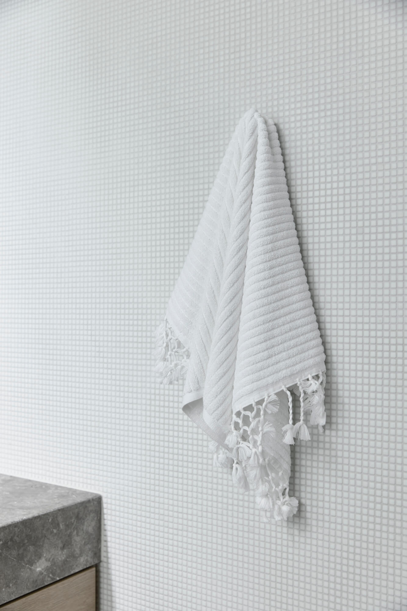 White Stripe Bath Mat