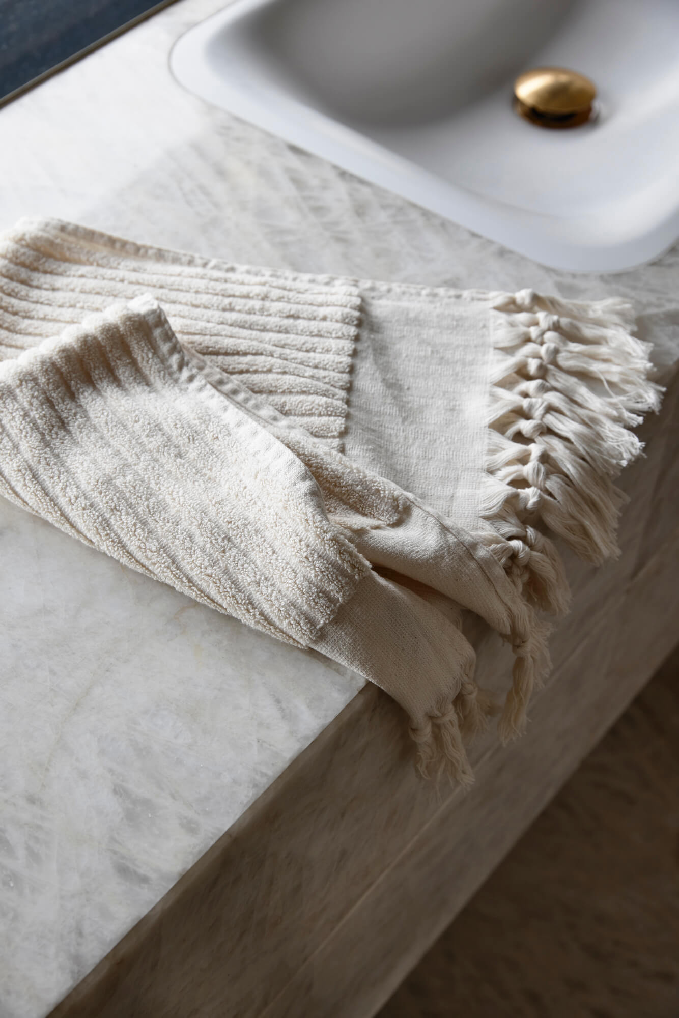 Ecru Stripe Hand Towel