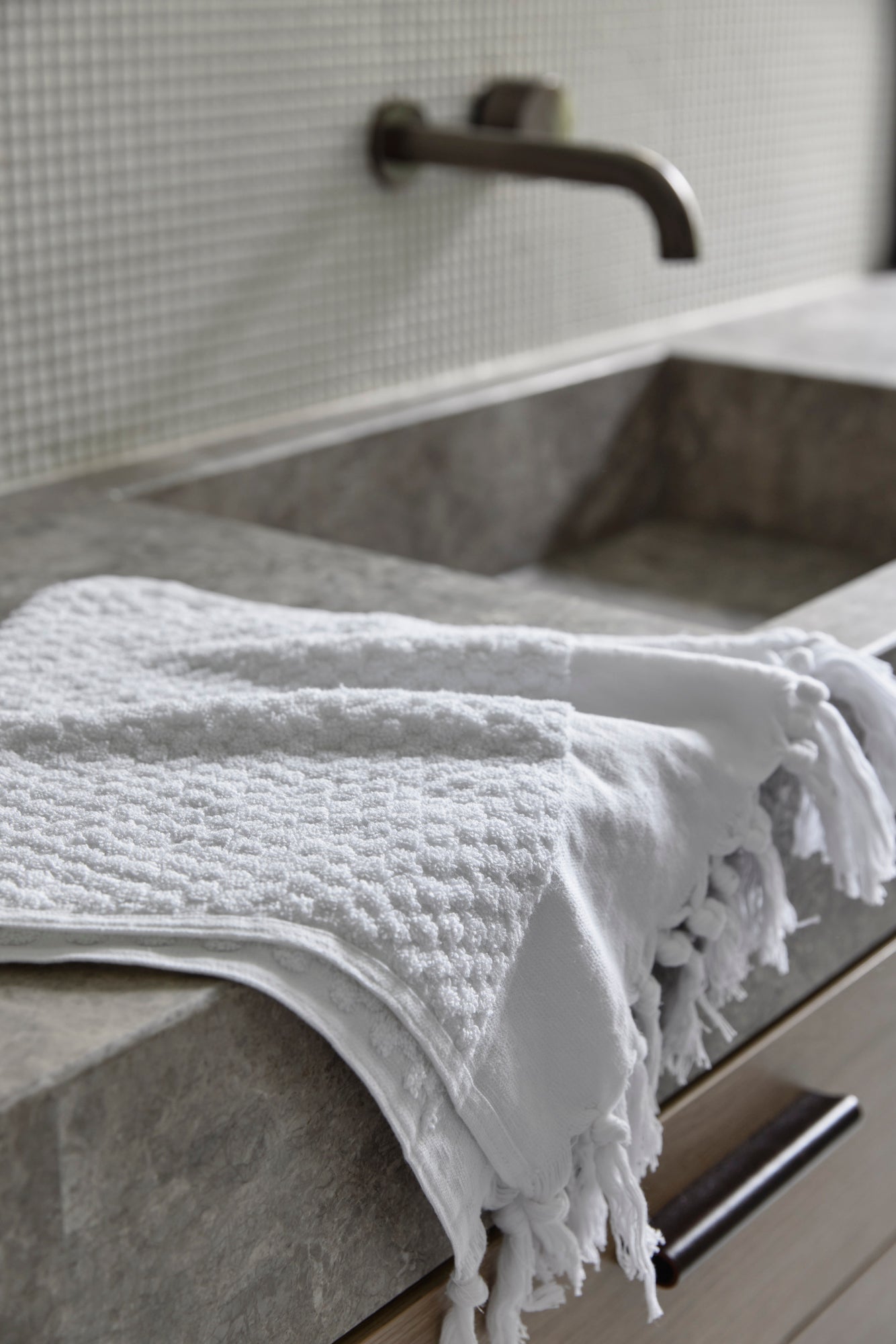 White Dot Hand Towel