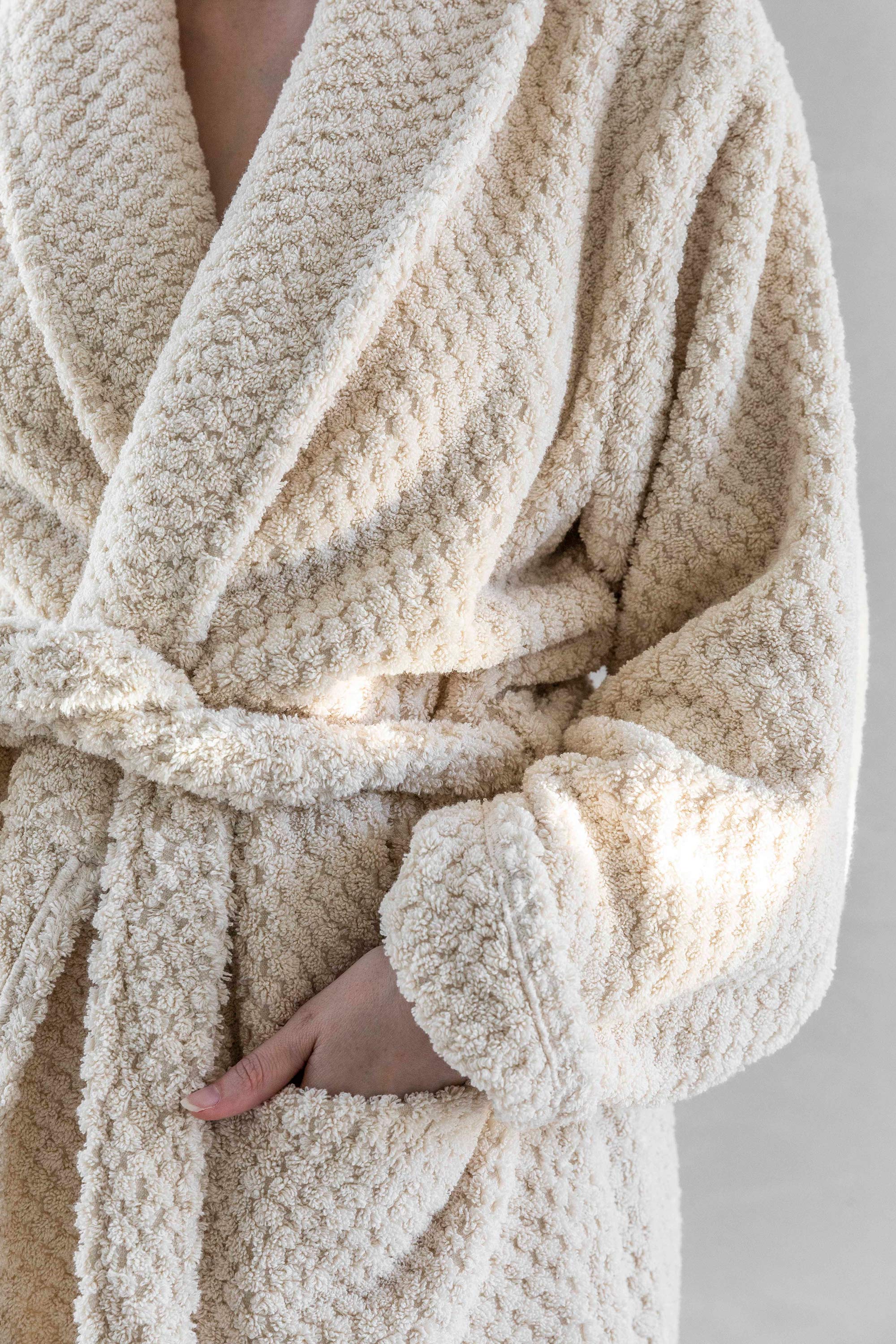 Ecru Dot Bath Robe - Coming Soon